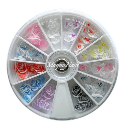 3D Einlegemotive - Gummi Soft Blumen in einer Rondell