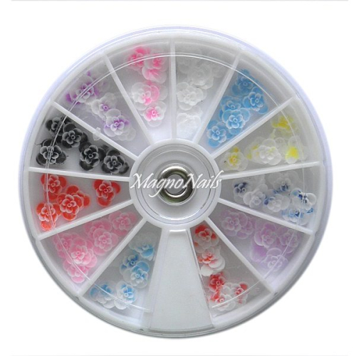 3D Einlegemotive - Gummi Soft Blumen in einer Rondell