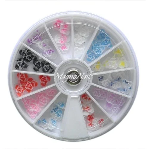 3D Einlegemotive - Gummi Soft Blumen in einer Rondell