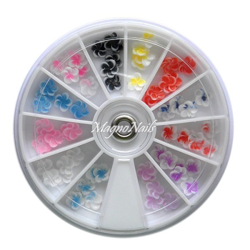 3D Einlegemotive - Gummi Soft Blumen in einer Rondell