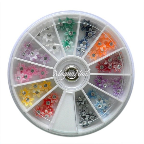 3D Einlegemotive - Gummi Soft Blumen in einer Rondell