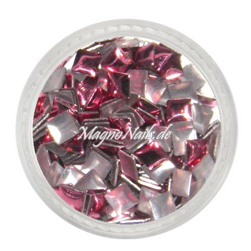 Einlegemotive - Mini Metall Plättchen - Quadratt pink Nail Nagelstudio Nägel Nailart Nail art