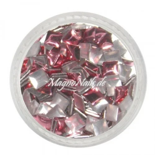 Einlegemotive - Mini Metall Plättchen - Quadratt rosa Nail Nagelstudio Nägel Nailart Nail art