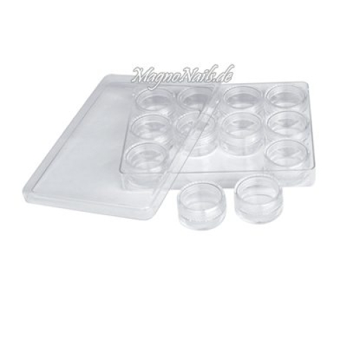 Stapeldöschen leer 12 Stück in einer Box Aufbewahrung Dose Nageldesign Nägel Nails Nagelstudio Hilfsmittel Nailart