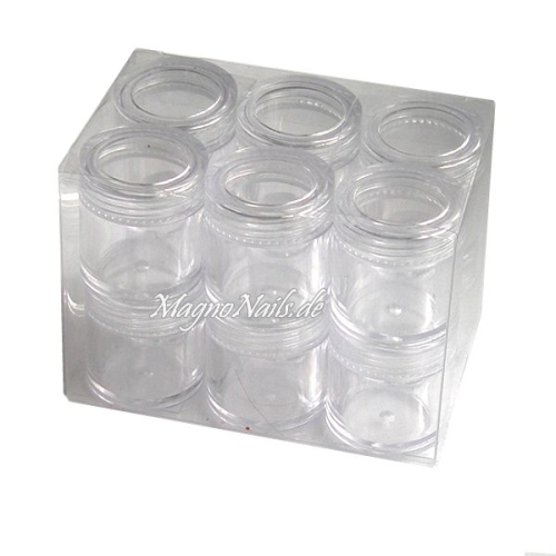 Stapeldöschen leer 12 Stück in einer Box Aufbewahrung Dose Nageldesign Nägel Nails Nagelstudio Hilfsmittel Nailart