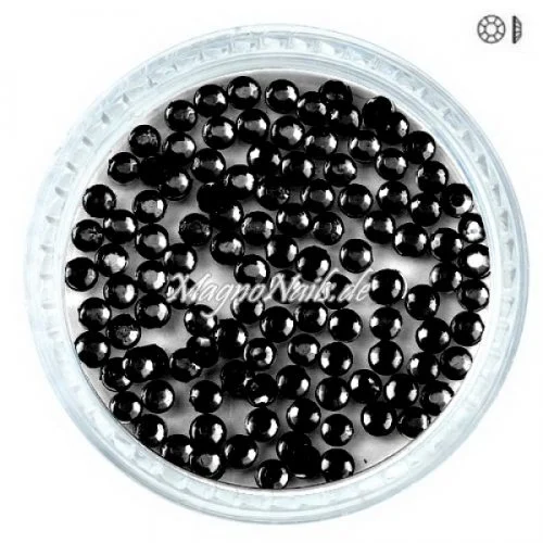 Nail Art Strasssteine - schwarz rund Nailart Nails Nägel Schmuck Einleger Nageldesign