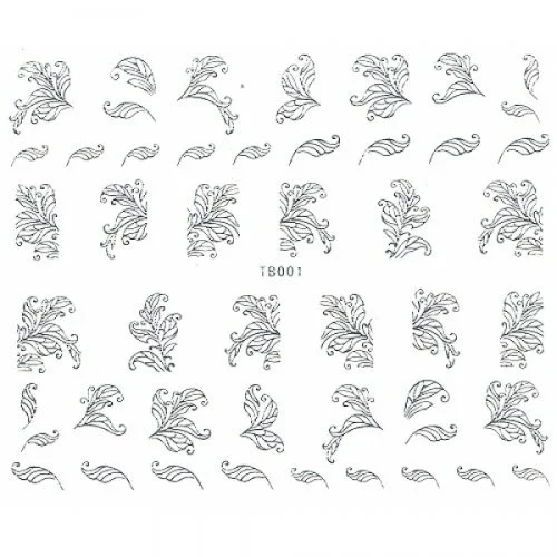 3D Full Cover Metallic Sticker - silber Selbstklebende Nagelaufkleber Nagelsticker