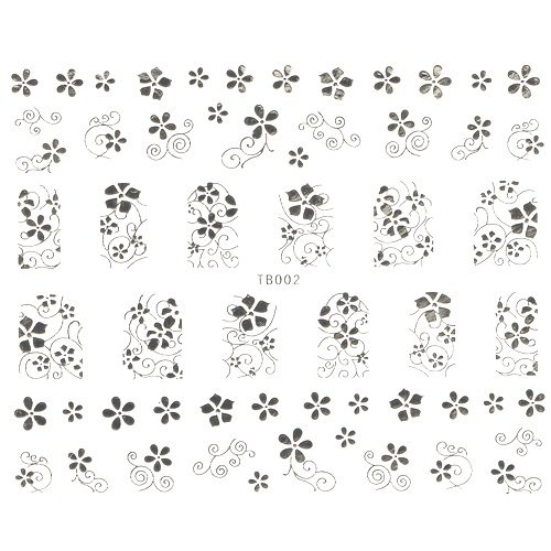 3D Full Cover Metallic Sticker - silber Selbstklebende Nagelaufkleber Nagelsticker