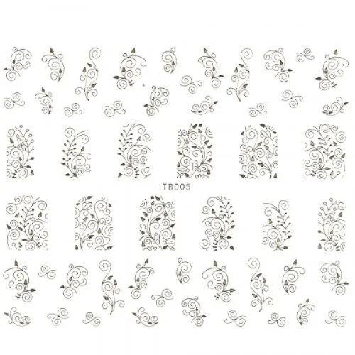 3D Full Cover Metallic Sticker - silber Selbstklebende Nagelaufkleber Nagelsticker