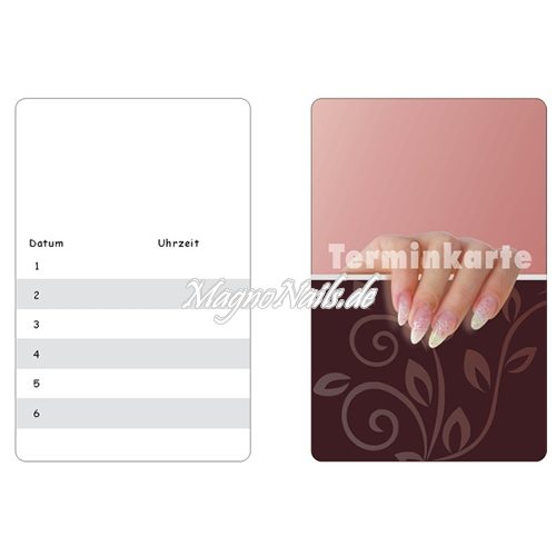 Terminkarte 85 x 55mm Nageldesign Nägel Nails Nagelstudio Einleger Nailart