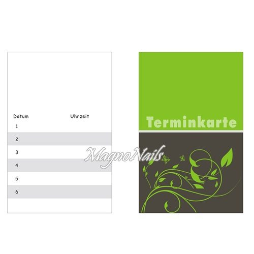 Terminkarte 85 x 55mm Nageldesign Nägel Nails Nagelstudio Einleger Nailart