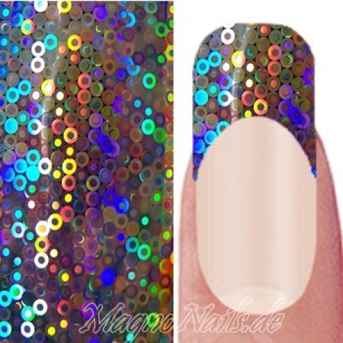 Nail Art Transfer Folie 1,5m - Nail Foil - Silver Circles Nagelfolie Nageldesign Folie Tranferfolie Nailart