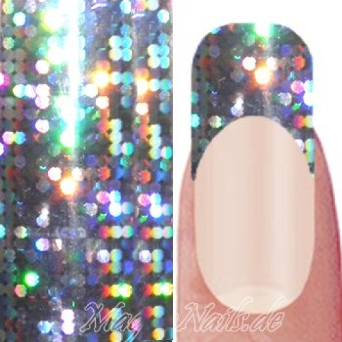 Nail Art Transfer Folie 1,5m - Nail Foil - Silver Love Nagelfolie Nageldesign Folie Tranferfolie Nailart