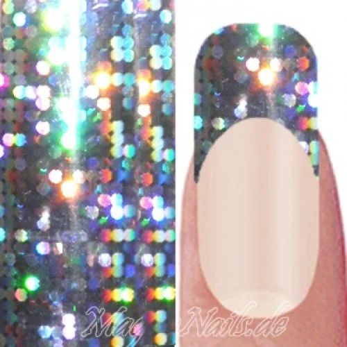 Nail Art Transfer Folie 1,5m - Nail Foil - Silver Love Nagelfolie Nageldesign Folie Tranferfolie Nailart