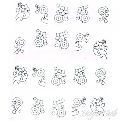 2D Nail Art One Stoke Sticker