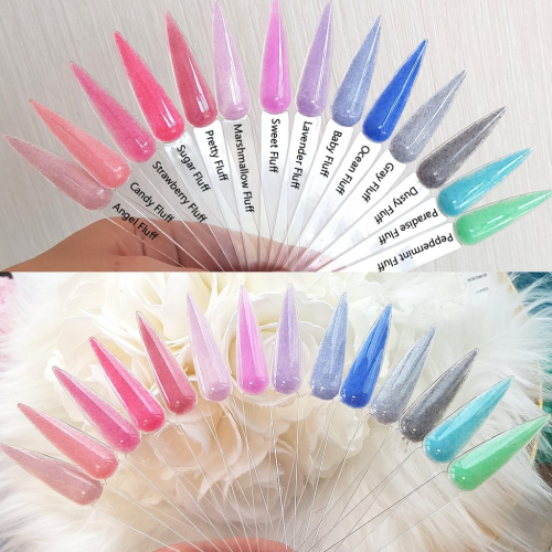 Preview: Farbpalette Fluffgele Fluff Gele Flocken Nageldesign