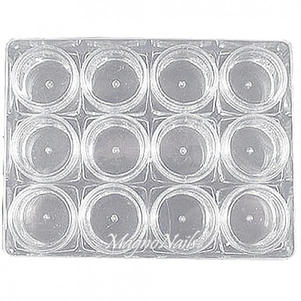 Stapeldöschen leer 12 Stück in einer Box Aufbewahrung Dose Nageldesign Nägel Nails Nagelstudio Hilfsmittel Nailart