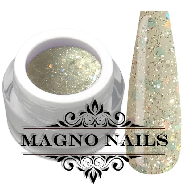 UV Gel - 1304 - Glitter Gel - Glitterati weiß gold Glitzer Gel Glitzergel Nageldesign Nägel Nails Nagelstudio