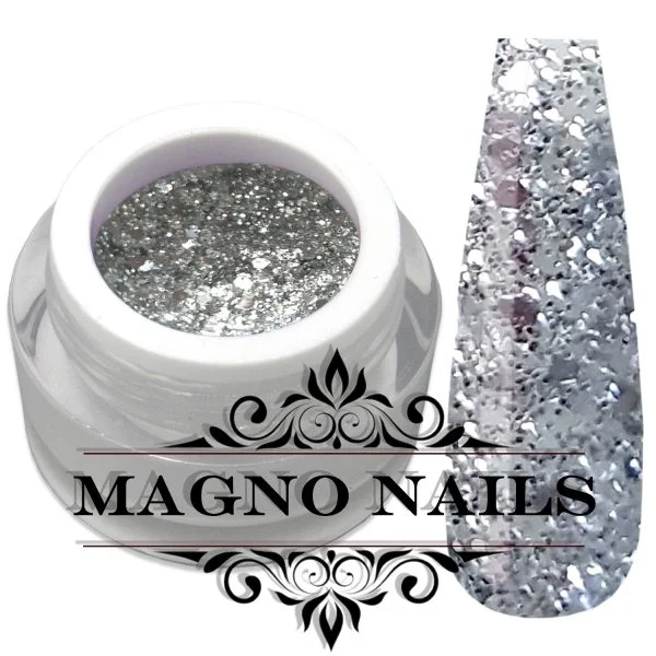 UV Gel - 1319 - Glitter Gel - Titanium Silver silber Paileten Glitzer Gel Glitzergel Nageldesign Nägel Nails Nagelstudio