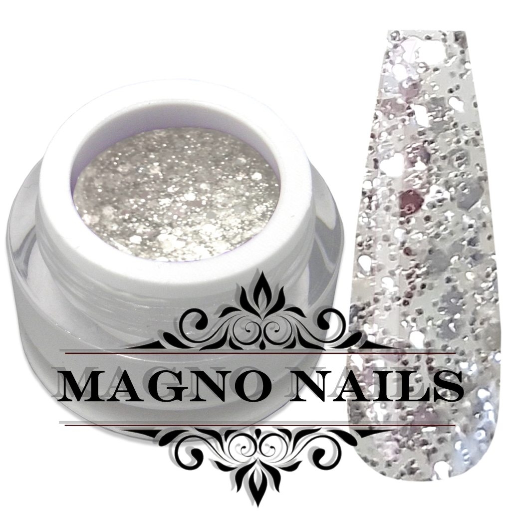 UV Gel - 1321 - Glitter Gel - Bright Silver silber  Glitzer Gel Glitzergel Nageldesign Nägel Nails Nagelstudio