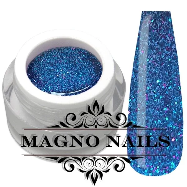 Blaues Glitter Gel mit Mulitcolor Glitter