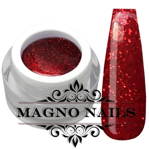 UV Gel - 1356 - Glitter Gel - Rot Salsa