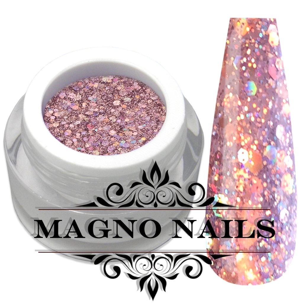 Rosa Glitter Gel mit Pailetten deckend