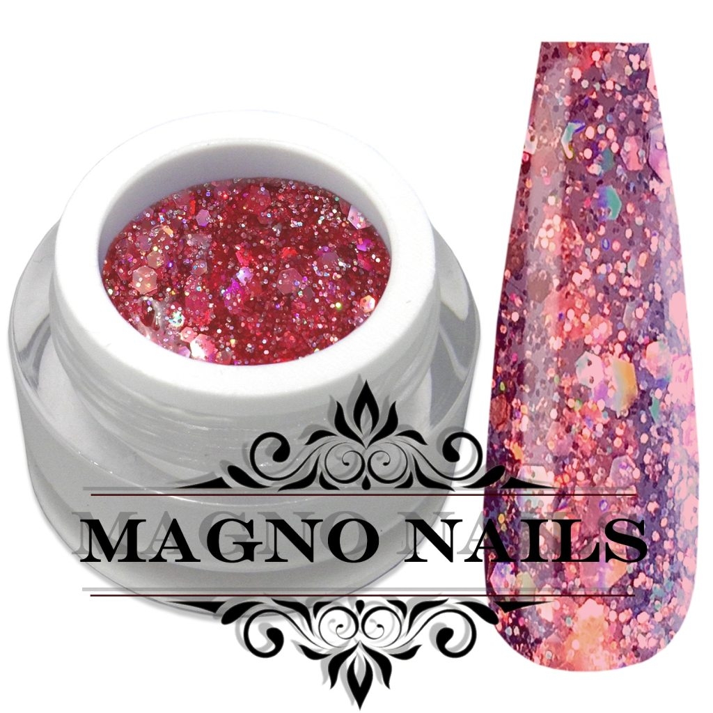 Glittergel mit Mix Glitzer Altrosa Hologramm