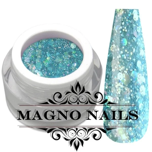 UV Gel - 1378 - Glitter Gel - Magic Sky blau Pailetten Glitzer Gel Glitzergel Nageldesign Nägel Nails Nagelstudio