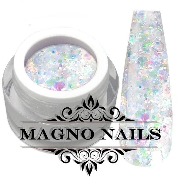 UV Gel - Weiß Mix Glitter Chunky Flakes - Glitter Gel - Crystaline