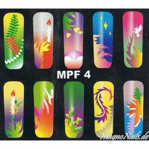 MPF 4 Airbrush Schablone Nail Nagelstudio Nägel Nailart Nail art