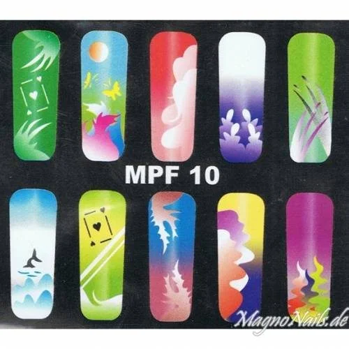 MPF10 Airbrush Schablone Nail Nagelstudio Nägel Nailart Nail art