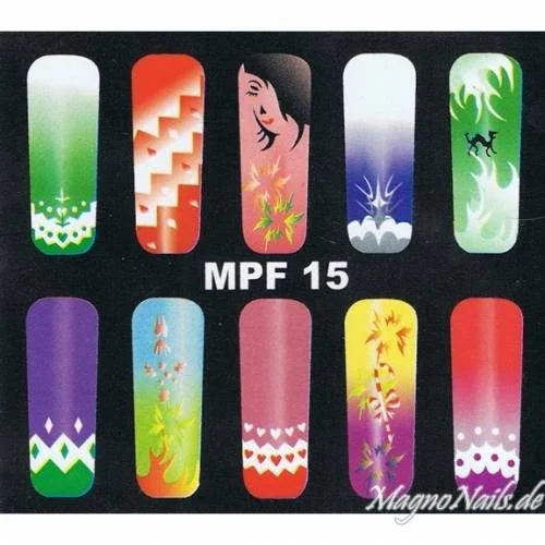 MPF15 Airbrush Schablone Nail Nagelstudio Nägel Nailart Nail art
