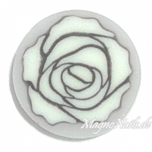 Fimo Stange - Rose schwarz-weiß