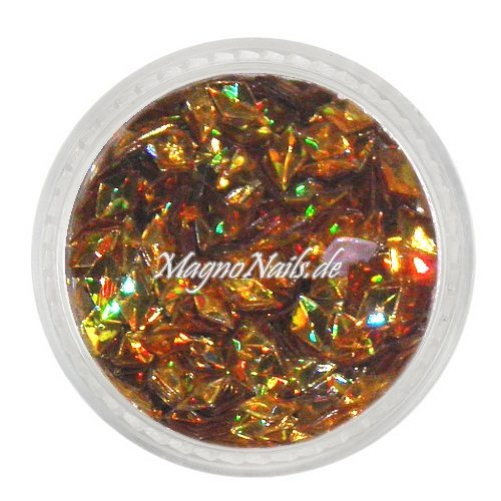 3D Einlegemotive - Diamond Shapes - gold holographic Nail Art Nailart Schmuck