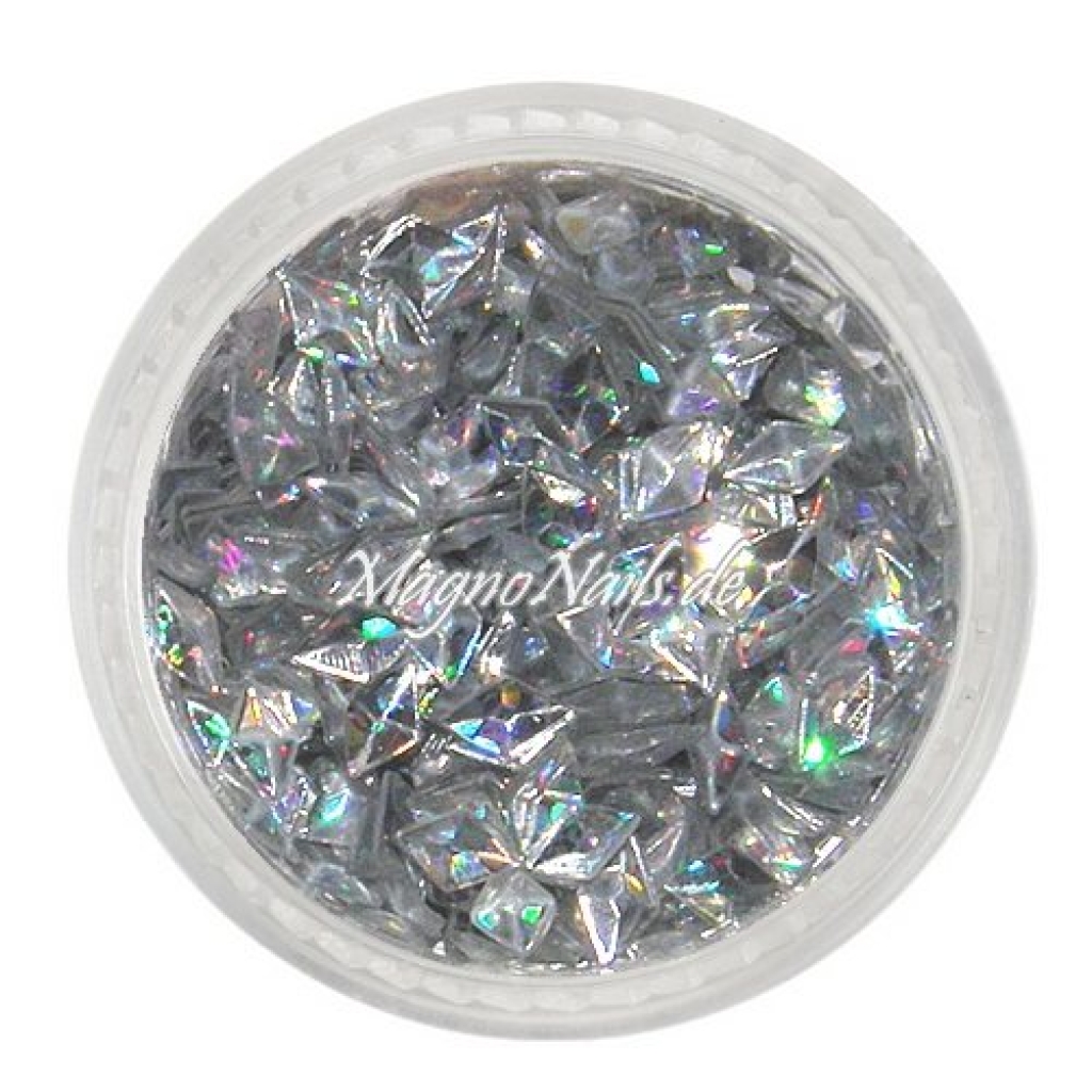 3D Einlegemotive - Diamond Shapes - silber holographic Nail Art Nailart Schmuck