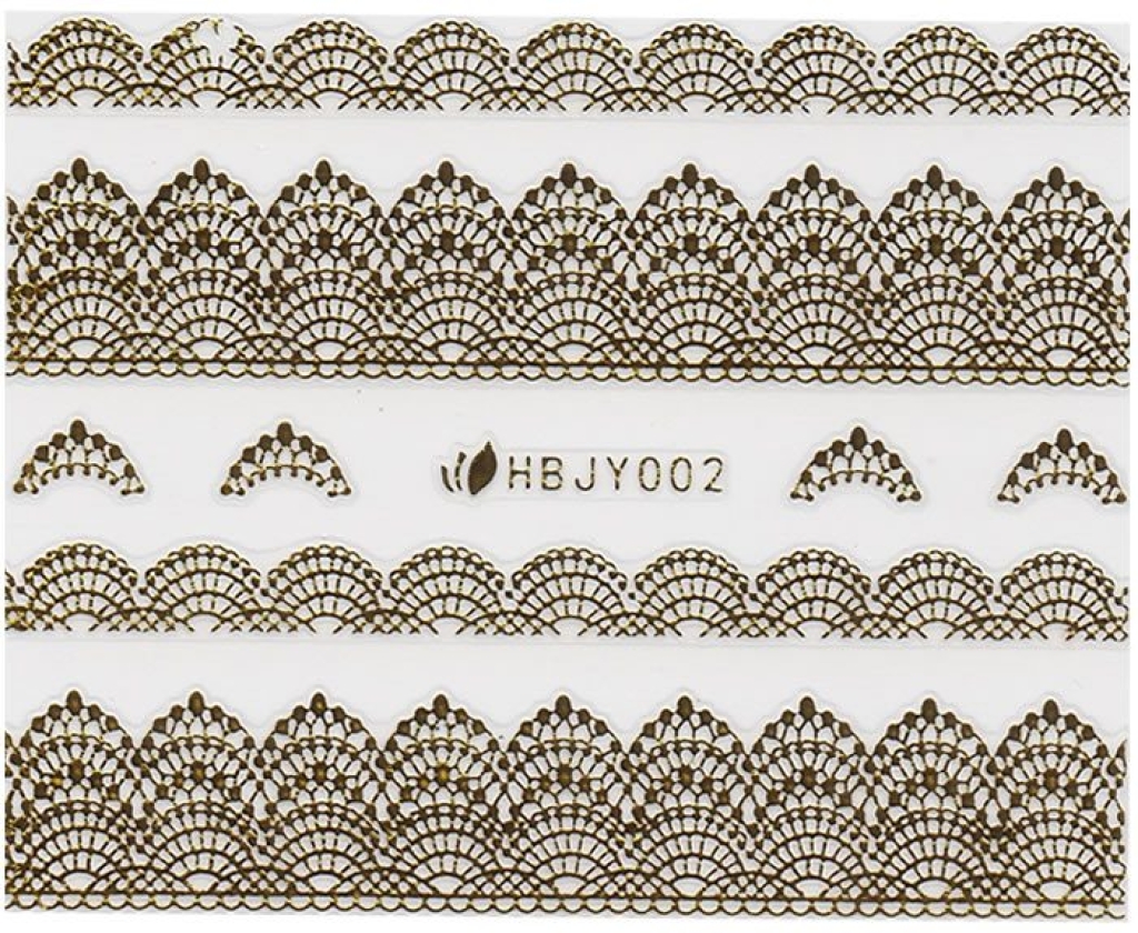 3D Lace Metallic Sticker - gold Ornamente Seblstklebende Aufkleber Nagelsticker Nagelaufkleber