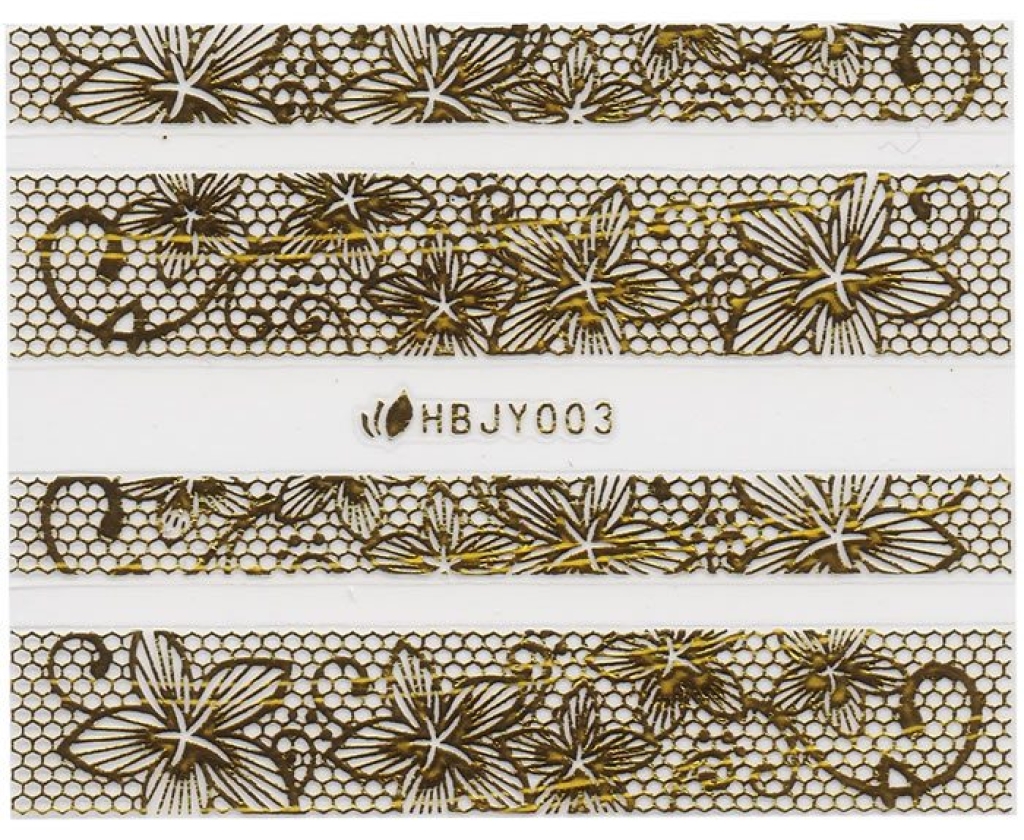 3D Lace Metallic Sticker - gold Ornamente Seblstklebende Aufkleber Nagelsticker Nagelaufkleber