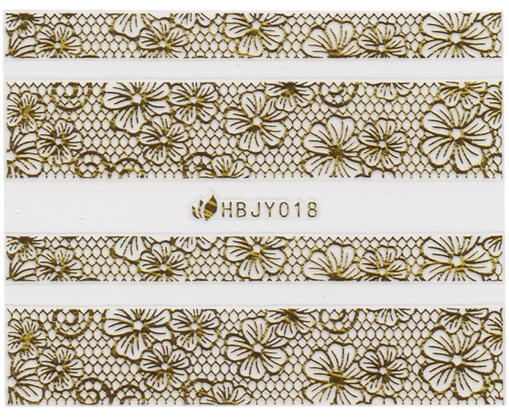 3D Lace Metallic Sticker - gold Ornamente Seblstklebende Aufkleber Nagelsticker Nagelaufkleber