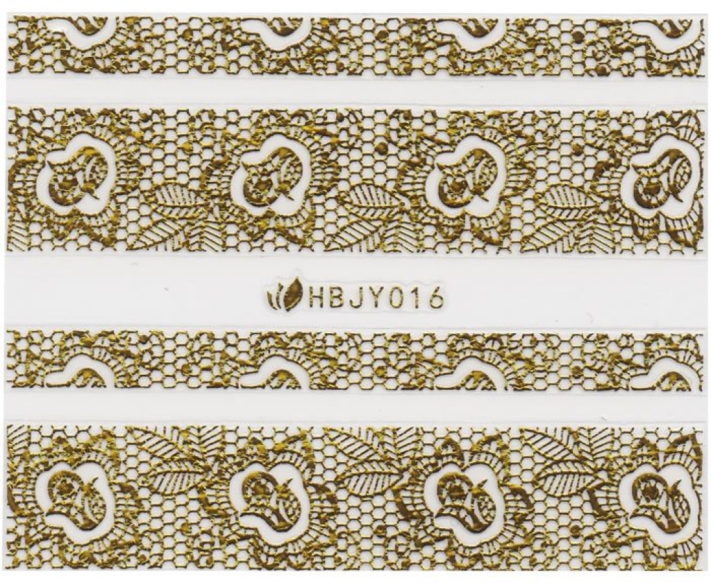 3D Lace Metallic Sticker - gold Ornamente Seblstklebende Aufkleber Nagelsticker Nagelaufkleber