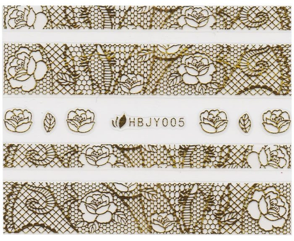 3D Lace Metallic Sticker - gold Ornamente Seblstklebende Aufkleber Nagelsticker Nagelaufkleber
