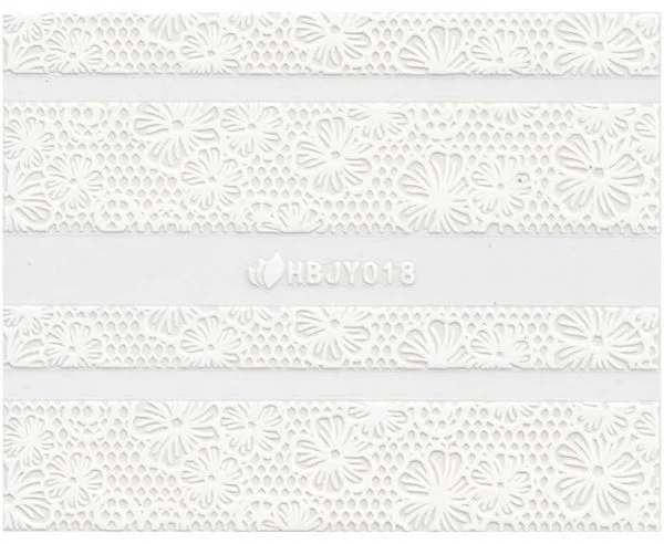 3D Lace Metallic Sticker - weiß Ornamente Seblstklebende Aufkleber Nagelsticker Nagelaufkleber