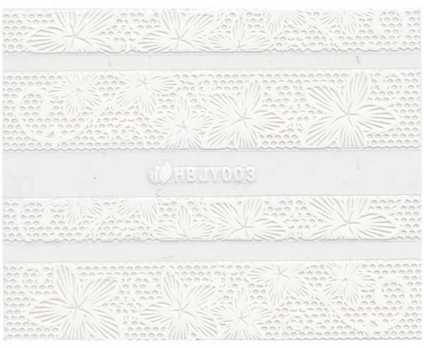 3D Lace Metallic Sticker - weiß Ornamente Seblstklebende Aufkleber Nagelsticker Nagelaufkleber
