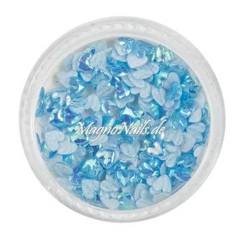 3D Einlegemotive - Shapes - Herzen hellblau 5 mm Nail Art Soft Einleger