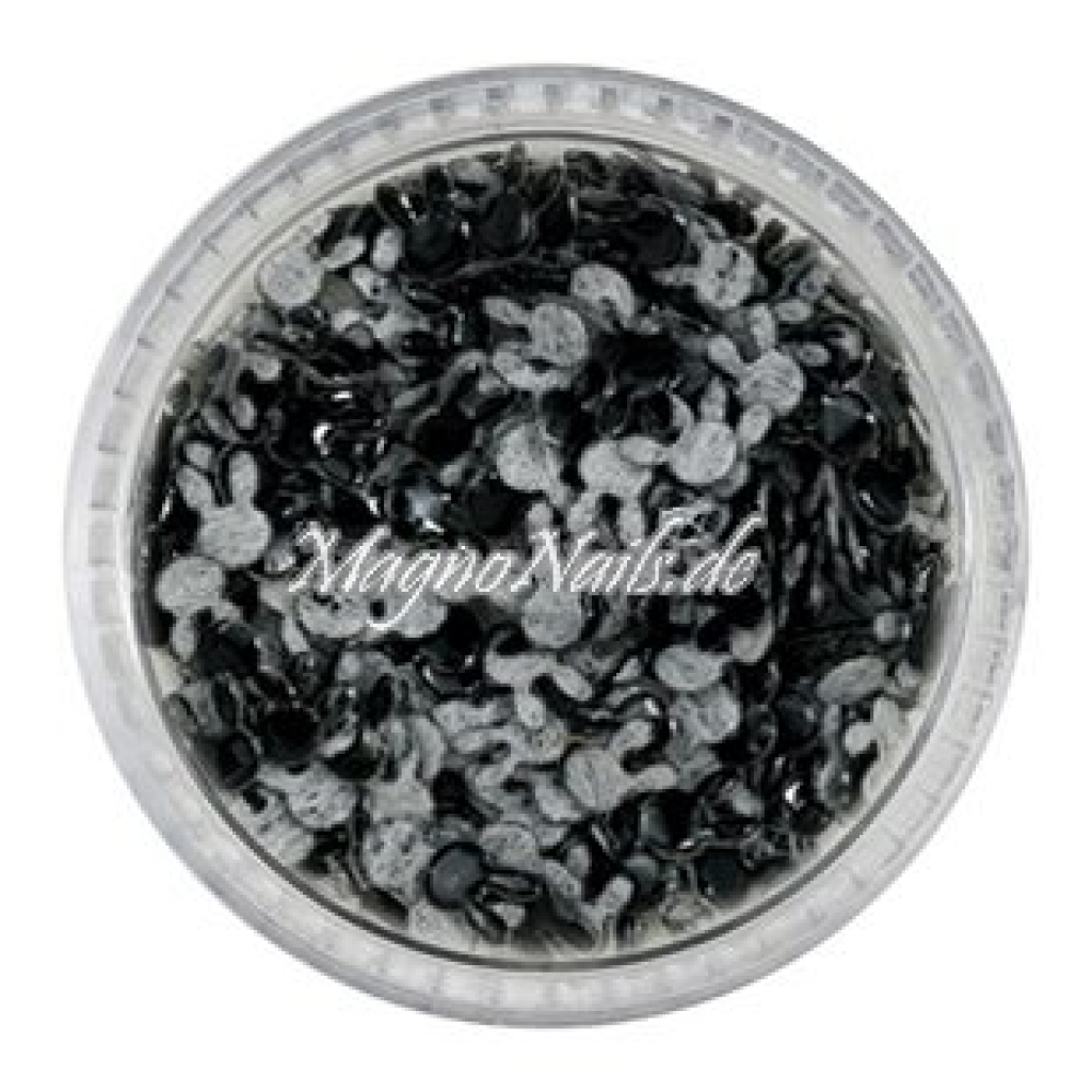3D Einlegemotive - Shapes - 3D Hasen schwarz Ostern Nailart Nageldesign Nail art