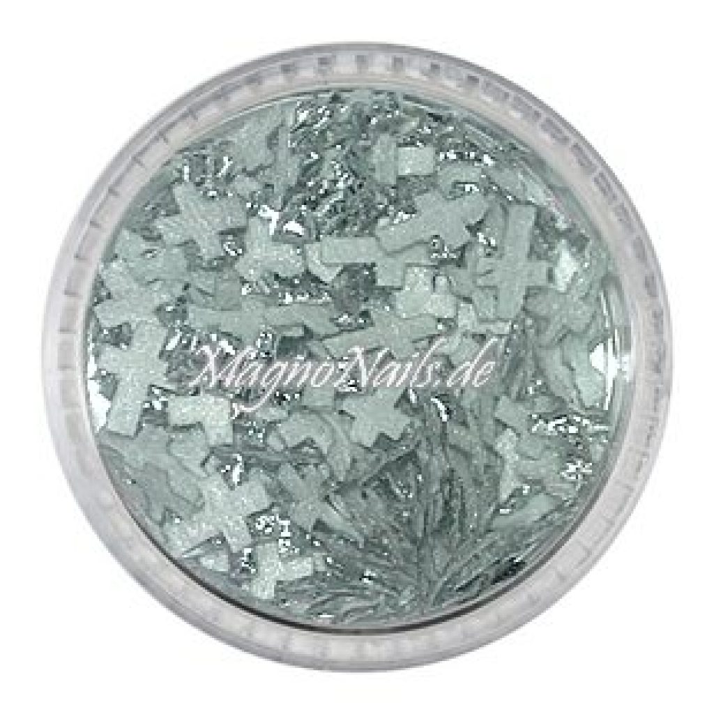 3D Einlegemotive - Shapes - Kreuze silber  Nailart Nageldesign Nail art