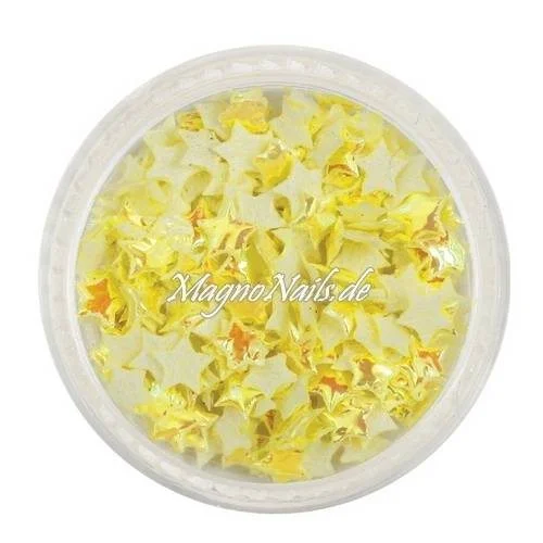 3D Einlegemotive - Shapes - Sterne gelb 5 mm Nail Art Soft Einleger