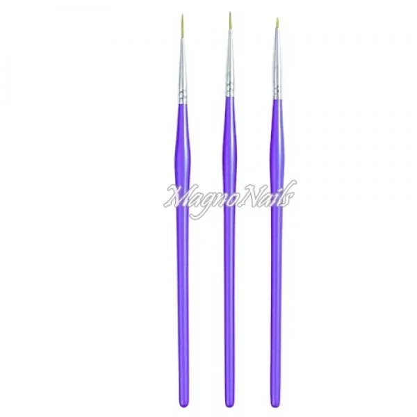 Nail Art Pinsel Set 3 -Teilig Nagelpinsel Nägel Nagelstudio Zubehör Günstig Schnäppchen