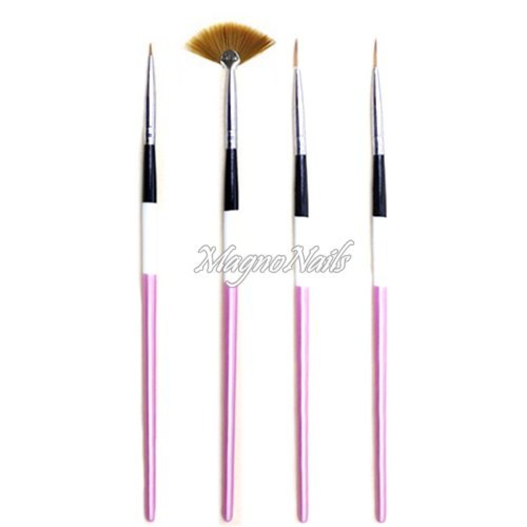 Nail Art Pinsel Set 4 -Teilig Nagelpinsel Nägel Nagelstudio Zubehör Günstig Schnäppchen