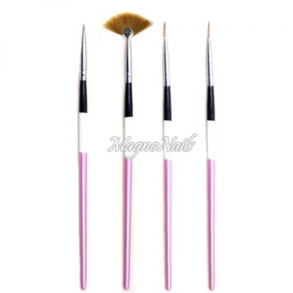 Nail Art Pinsel Set 4 -Teilig Nagelpinsel Nägel Nagelstudio Zubehör Günstig Schnäppchen